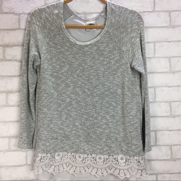 Rods Medium Gray Long Sleeve Sweater With Laced - Picture 1 of 8